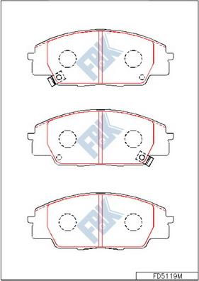 FBK FD5119M - Тормозные колодки, дисковые, комплект autospares.lv