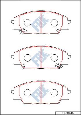 FBK FD5844M - Тормозные колодки, дисковые, комплект autospares.lv