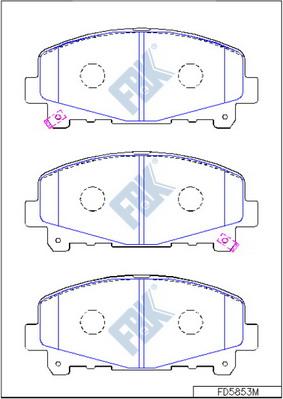 FBK FD5853M - Тормозные колодки, дисковые, комплект autospares.lv