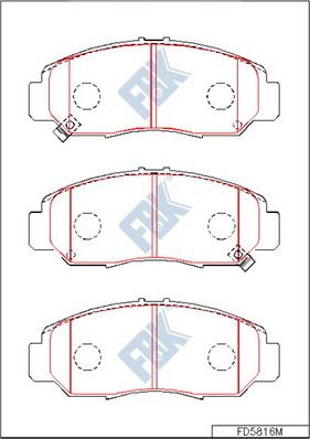 FBK FD5816M - Тормозные колодки, дисковые, комплект autospares.lv