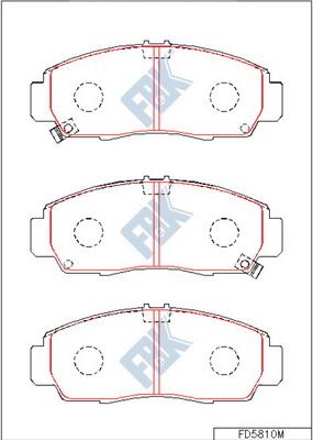 FBK FD5810M - Тормозные колодки, дисковые, комплект autospares.lv