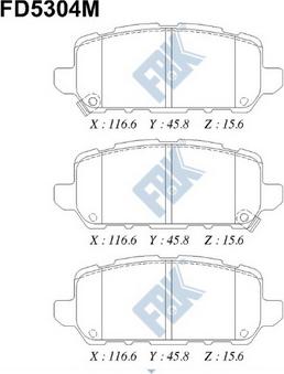 FBK FD5304M - Тормозные колодки, дисковые, комплект autospares.lv