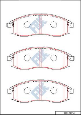 FBK FD6092M - Тормозные колодки, дисковые, комплект autospares.lv