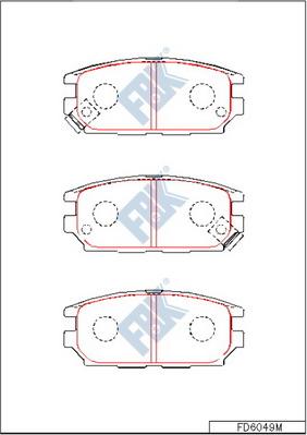 FBK FD6049M - Тормозные колодки, дисковые, комплект autospares.lv