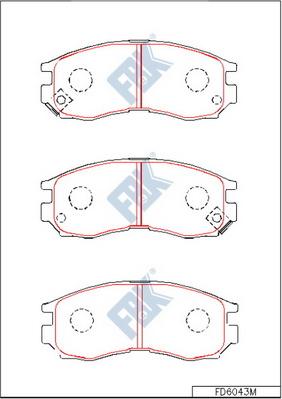 FBK FD6043M - Тормозные колодки, дисковые, комплект autospares.lv