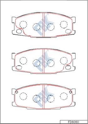 FBK FD6060 - Тормозные колодки, дисковые, комплект autospares.lv