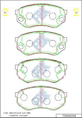 FBK FD6062AS - Тормозные колодки, дисковые, комплект autospares.lv