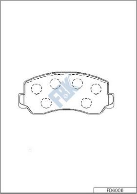 FBK FD6006 - Тормозные колодки, дисковые, комплект autospares.lv