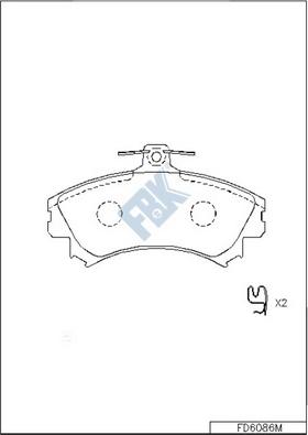 FBK FD6086M - Тормозные колодки, дисковые, комплект autospares.lv