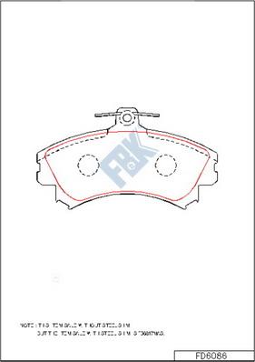 FBK FD6086 - Тормозные колодки, дисковые, комплект autospares.lv