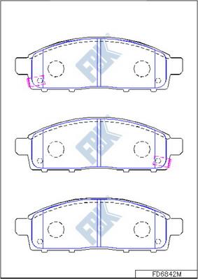 FBK FD6842M - Тормозные колодки, дисковые, комплект autospares.lv