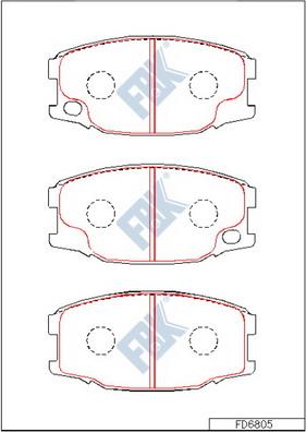 FBK FD6805 - Тормозные колодки, дисковые, комплект autospares.lv