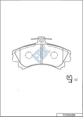 FBK FD6808M - Тормозные колодки, дисковые, комплект autospares.lv