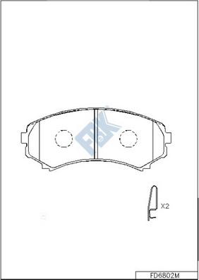 FBK FD6802M - Тормозные колодки, дисковые, комплект autospares.lv