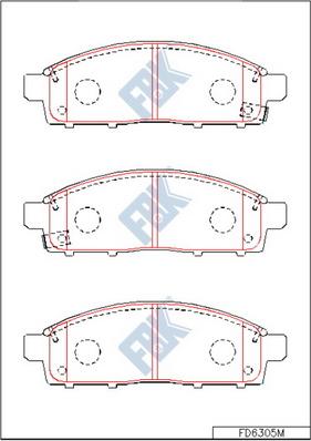 FBK FD6305M - Тормозные колодки, дисковые, комплект autospares.lv