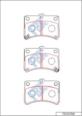 FBK FD0034M - Тормозные колодки, дисковые, комплект autospares.lv