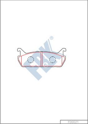 FBK FD0021 - Тормозные колодки, дисковые, комплект autospares.lv