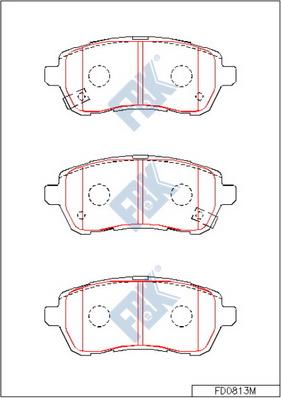 FBK FD0813M - Тормозные колодки, дисковые, комплект autospares.lv