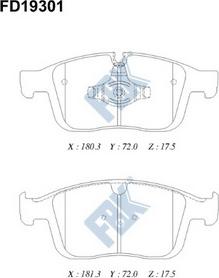 FBK FD19301 - Тормозные колодки, дисковые, комплект autospares.lv