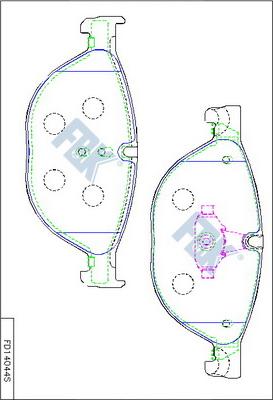 FBK FD14044S - Тормозные колодки, дисковые, комплект autospares.lv