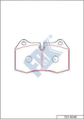 FBK FD14048 - Тормозные колодки, дисковые, комплект autospares.lv