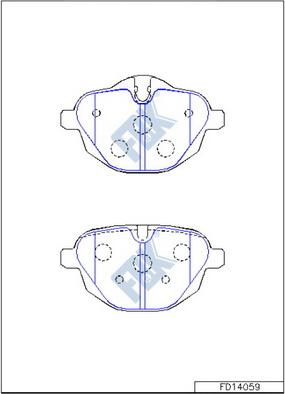 FBK FD14059 - Тормозные колодки, дисковые, комплект autospares.lv