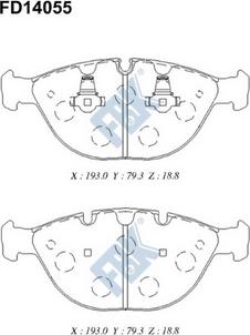 FBK FD14055 - Тормозные колодки, дисковые, комплект autospares.lv