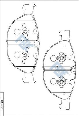 FBK FD14064 - Тормозные колодки, дисковые, комплект autospares.lv