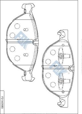 FBK FD14068S - Тормозные колодки, дисковые, комплект autospares.lv