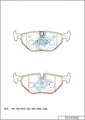 FBK FD14009S - Тормозные колодки, дисковые, комплект autospares.lv