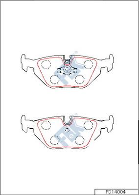 FBK FD14004 - Тормозные колодки, дисковые, комплект autospares.lv