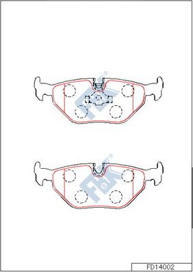 FBK FD14002 - Тормозные колодки, дисковые, комплект autospares.lv