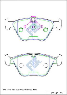 FBK FD14015S - Тормозные колодки, дисковые, комплект autospares.lv