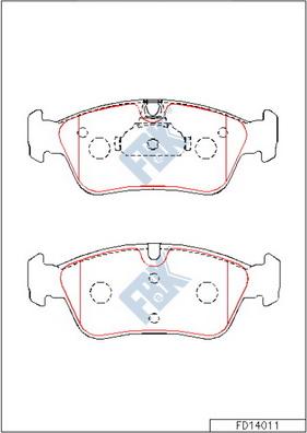 FBK FD14011 - Тормозные колодки, дисковые, комплект autospares.lv