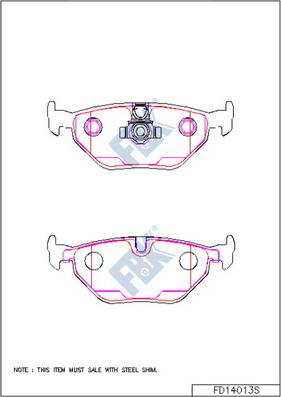 FBK FD14013S - Тормозные колодки, дисковые, комплект autospares.lv