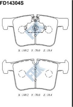 FBK FD14304S - Тормозные колодки, дисковые, комплект autospares.lv