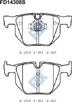 FBK FD14308S - Тормозные колодки, дисковые, комплект autospares.lv