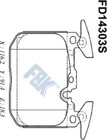 FBK FD14303S - Тормозные колодки, дисковые, комплект autospares.lv