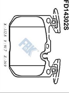 FBK FD14302S - Тормозные колодки, дисковые, комплект autospares.lv