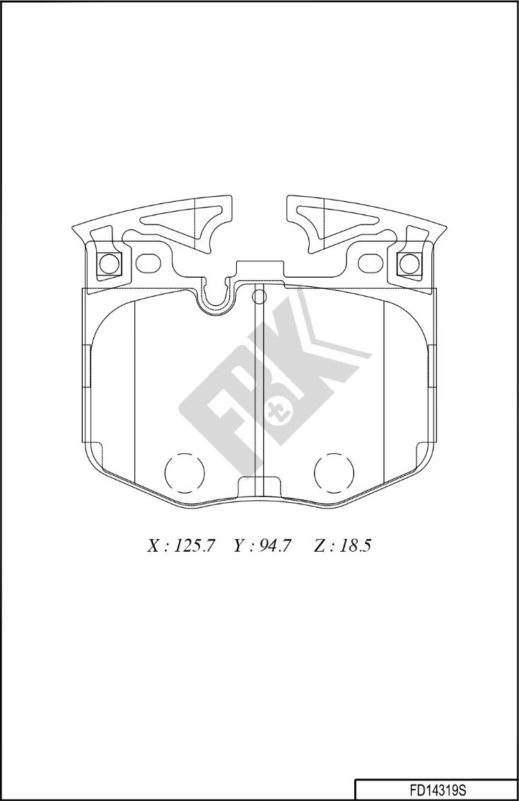 FBK FD14319S - Тормозные колодки, дисковые, комплект autospares.lv