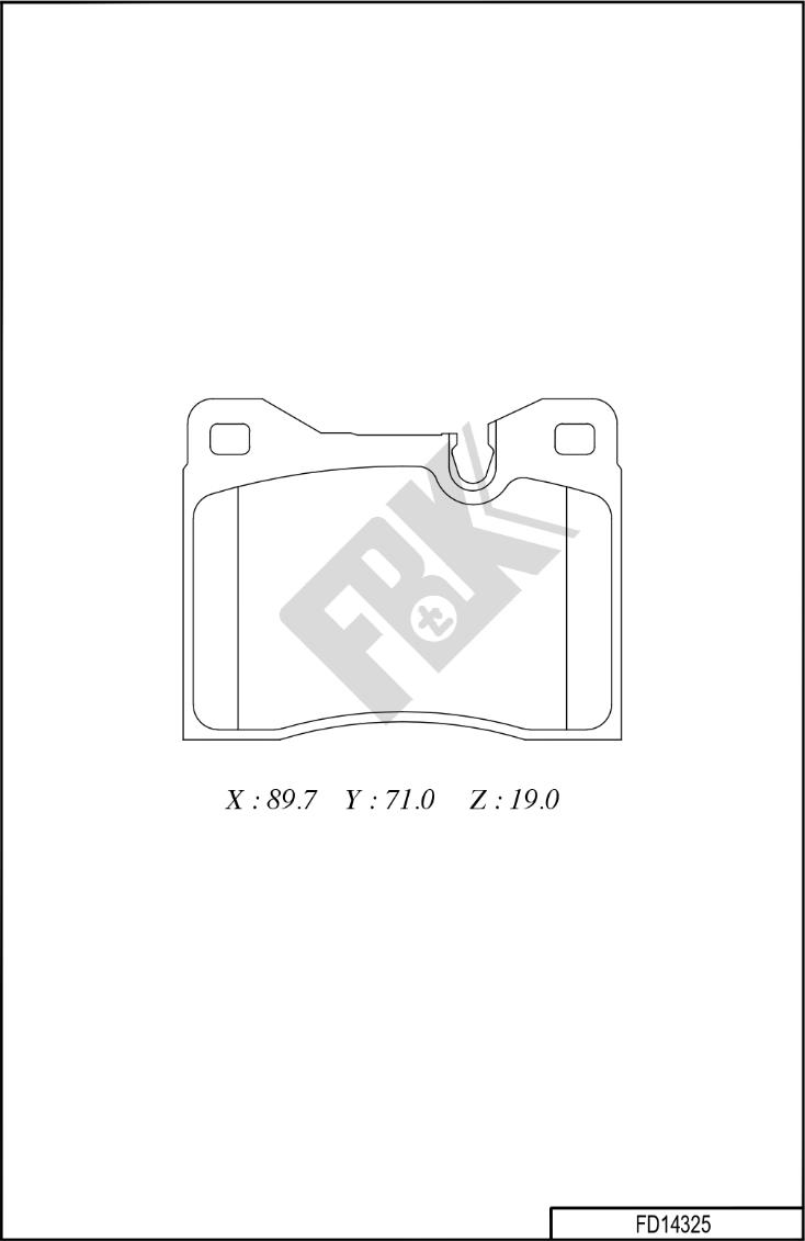 FBK FD14325 - Тормозные колодки, дисковые, комплект autospares.lv