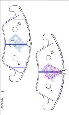 FBK FD15009 - Тормозные колодки, дисковые, комплект autospares.lv