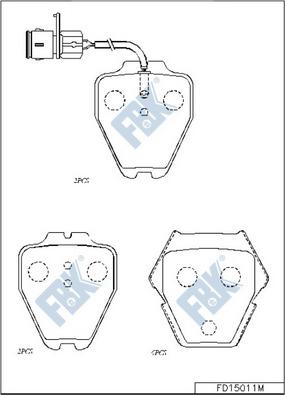 FBK FD15011M - Тормозные колодки, дисковые, комплект autospares.lv