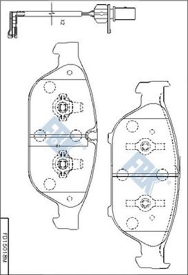 FBK FD15018M - Тормозные колодки, дисковые, комплект autospares.lv