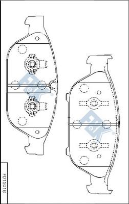 FBK FD15018 - Тормозные колодки, дисковые, комплект autospares.lv