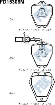 FBK FD15306M - Тормозные колодки, дисковые, комплект autospares.lv