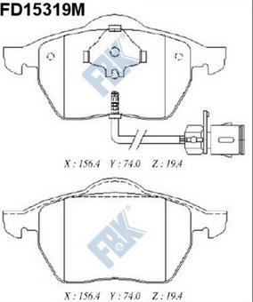 FBK FD15319M - Тормозные колодки, дисковые, комплект autospares.lv