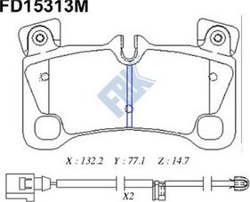 FBK FD15313M - Тормозные колодки, дисковые, комплект autospares.lv