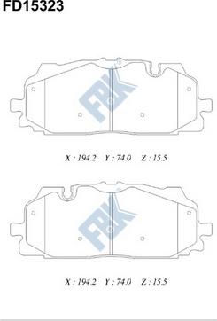 FBK FD15323 - Тормозные колодки, дисковые, комплект autospares.lv