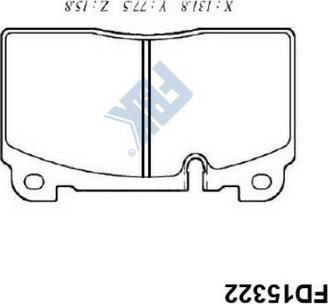 FBK FD15322 - Тормозные колодки, дисковые, комплект autospares.lv